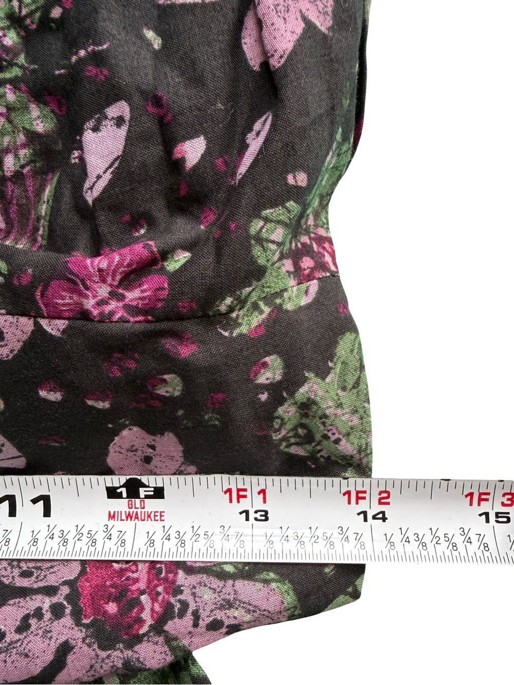 Zara Floral Puff-Sleeve Crop Top in Black and Green Size M Boho Festival - Picture 7 of 10